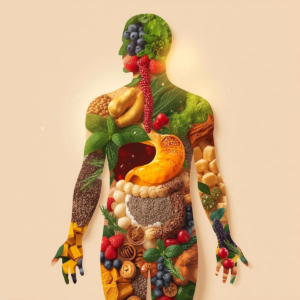 human body made of nutritions